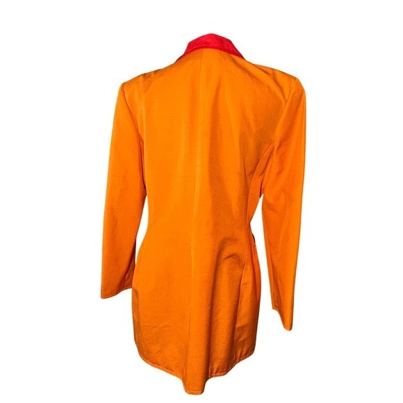 Vintage Bill Blass‎ Dress Jacket Orange Yellow Red Colorblock Silk Blazer Sz 8 - Picture 6 of 10